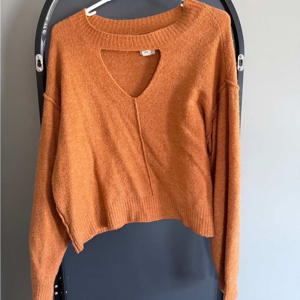 Billabong Women's V-Neck Sweater in Rust Orange